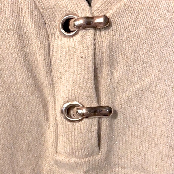 🔴 CLEARANCE🔖 NWT CHARTER CLUB CREAM 100% COTTON V-NECK TOGGLE HENLEY SWEATER 2X - Picture 5 of 10